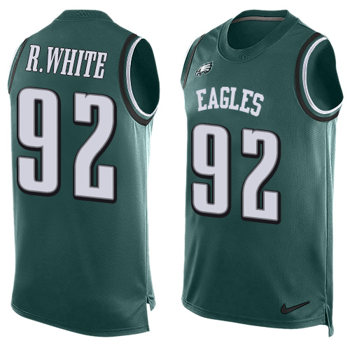 Nike Eagles #92 Reggie White Midnight Green Team Color Men's Stitched NFL Limited Tank Top Jersey - Click Image to Close